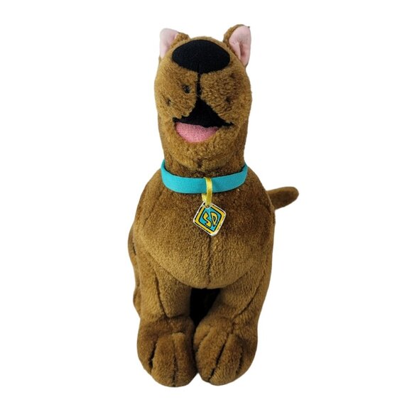 Cartoon Network Scooby Doo Plush Stuffed Brown 11" Smiling Collar Vintage 1998 - Picture 5 of 12
